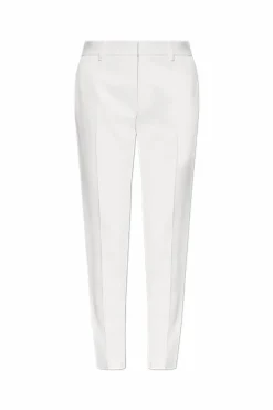 Saint Laurent BIAŁY Wełniane spodnie w kant