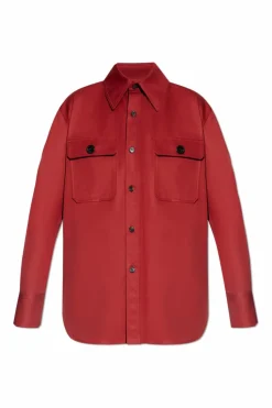 Saint Laurent BORDO Bawełniana koszula z kieszeniami