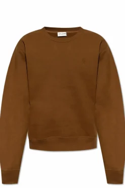 Saint Laurent BRĄZOWY Bluza z logo