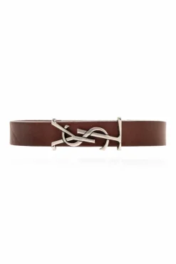 Saint Laurent BRĄZOWY Bransoleta z logo