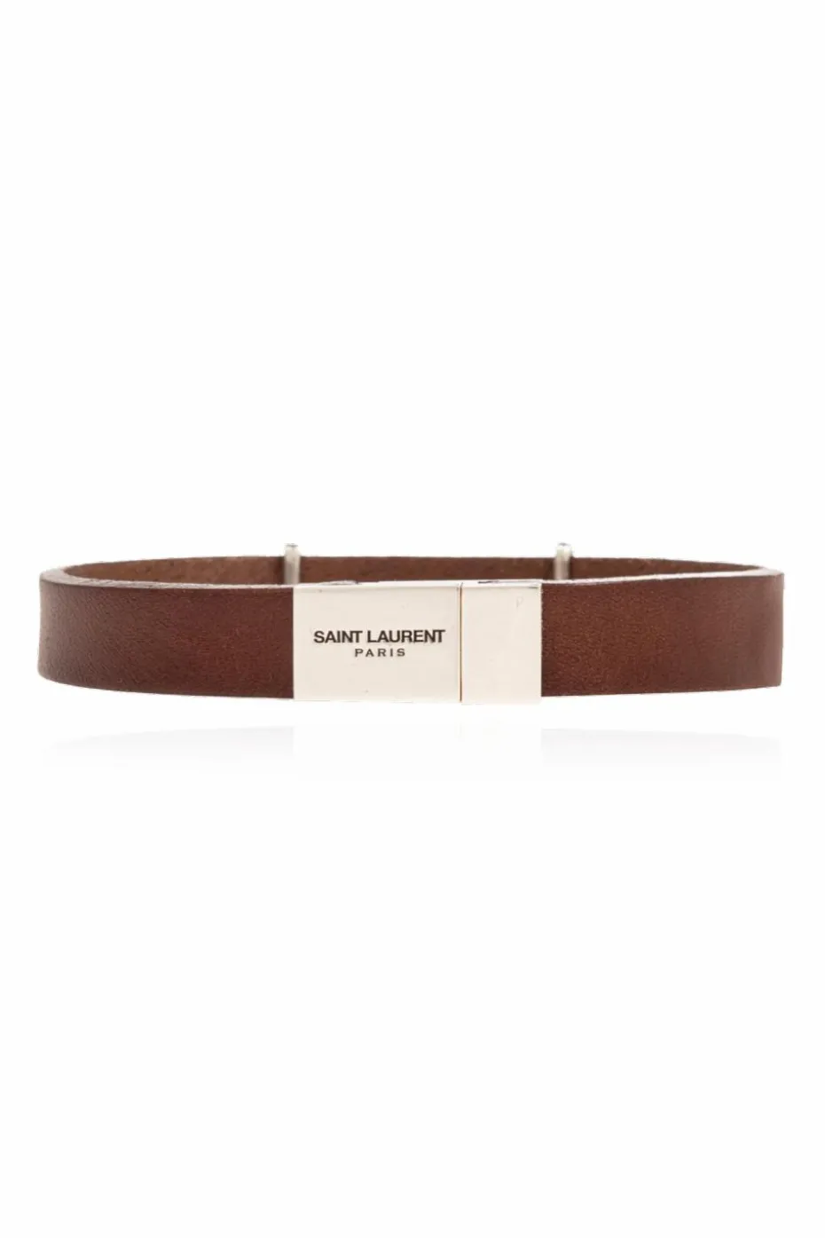 Saint Laurent BRĄZOWY Bransoleta z logo