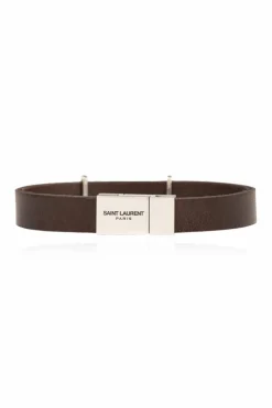 Saint Laurent BRĄZOWY Bransoleta z logo