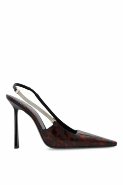 Saint Laurent BRĄZOWY Buty na obcasie z motywem zwierzęcym