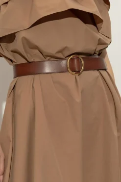 Saint Laurent BRĄZOWY Skórzany pasek