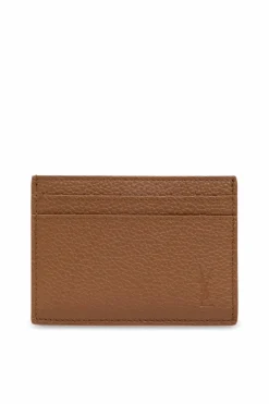 Saint Laurent BRĄZOWY Skórzane etui na karty