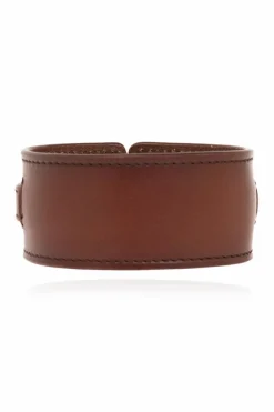 Saint Laurent BRĄZOWY Skórzana bransoleta