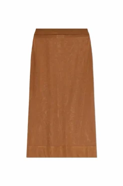 Saint Laurent BRĄZOWY Spódnica z gumą w pasie