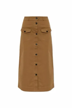 Saint Laurent BRĄZOWY Spódnica z kieszeniami