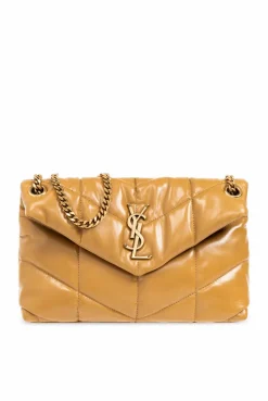 Saint Laurent BRĄZOWY Torba na ramię ‘Puffer Small’