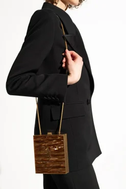 Saint Laurent BRĄZOWY Torba na ramię ‘Tuxedo Box’