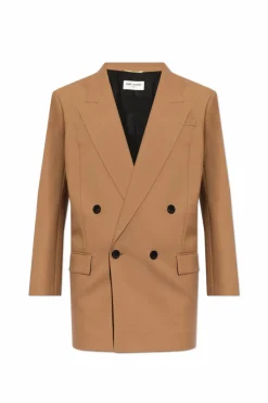 Saint Laurent BRĄZOWY Wełniana marynarka