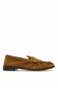 Saint Laurent BRĄZOWY Zamszowe buty typu `loafers`