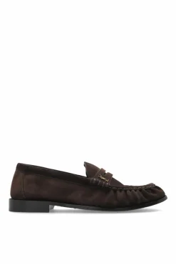 Saint Laurent BRĄZOWY Zamszowe buty typu `loafers`