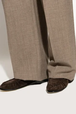 Saint Laurent BRĄZOWY Zamszowe buty typu `loafers`