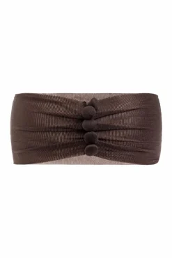Saint Laurent BRĄZOWY Zestaw: czapka, opaska na głowę oraz choker