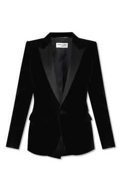 Saint Laurent CZARNY Aksamitna marynarka
