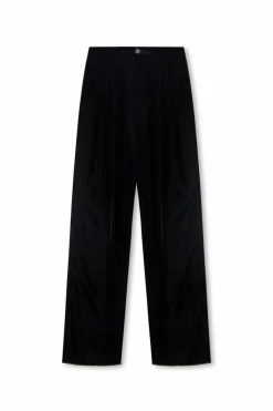 Saint Laurent CZARNY Aksamitne spodnie