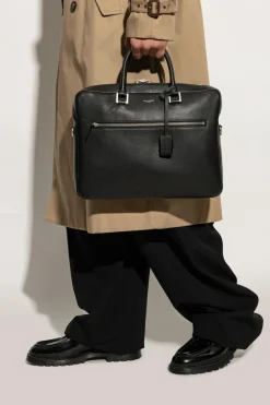 Saint Laurent CZARNY Aktówka `Sac De Jour` z paskiem na ramię