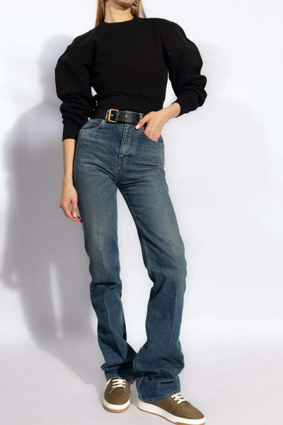 Saint Laurent CZARNY Bawełniana bluza
