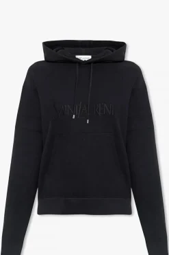 Saint Laurent CZARNY Bluza z kapturem