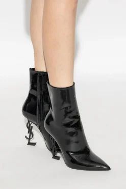 Saint Laurent CZARNY Botki na obcasie ‘Opyum’