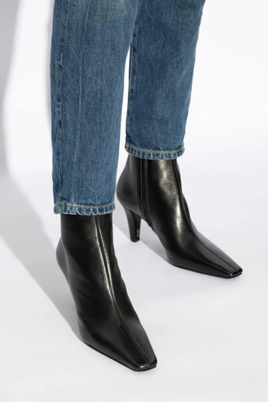Saint Laurent CZARNY Botki na obcasie `Jill`