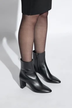 Saint Laurent CZARNY Botki na obcasie ‘Lou’