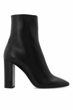 Saint Laurent CZARNY Botki na obcasie ‘Lou’
