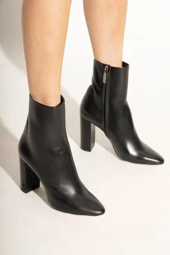 Saint Laurent CZARNY Botki na obcasie ‘Lou’