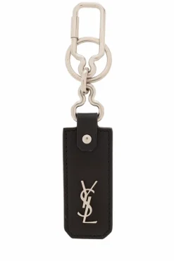 Saint Laurent CZARNY Brelok z logo