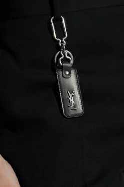 Saint Laurent CZARNY Brelok z logo