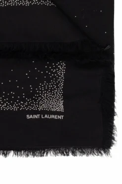Saint Laurent CZARNY Chusta z logo
