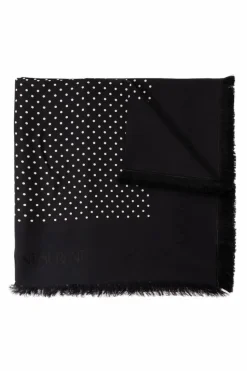 Saint Laurent CZARNY Chusta z surowym wykończeniem