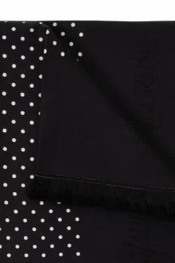 Saint Laurent CZARNY Chusta z surowym wykończeniem