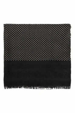 Saint Laurent CZARNY Chusta ze wzorem w kropki