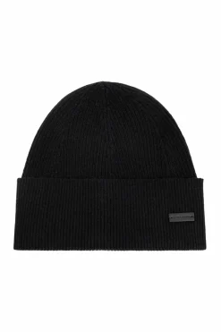 Saint Laurent CZARNY Czapka z naszywką z logo