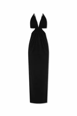 Saint Laurent CZARNY Długa sukienka