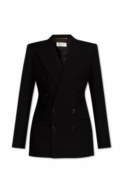 Saint Laurent CZARNY Dwurzędowa marynarka