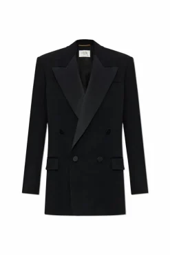 Saint Laurent CZARNY Dwurzędowa marynarka