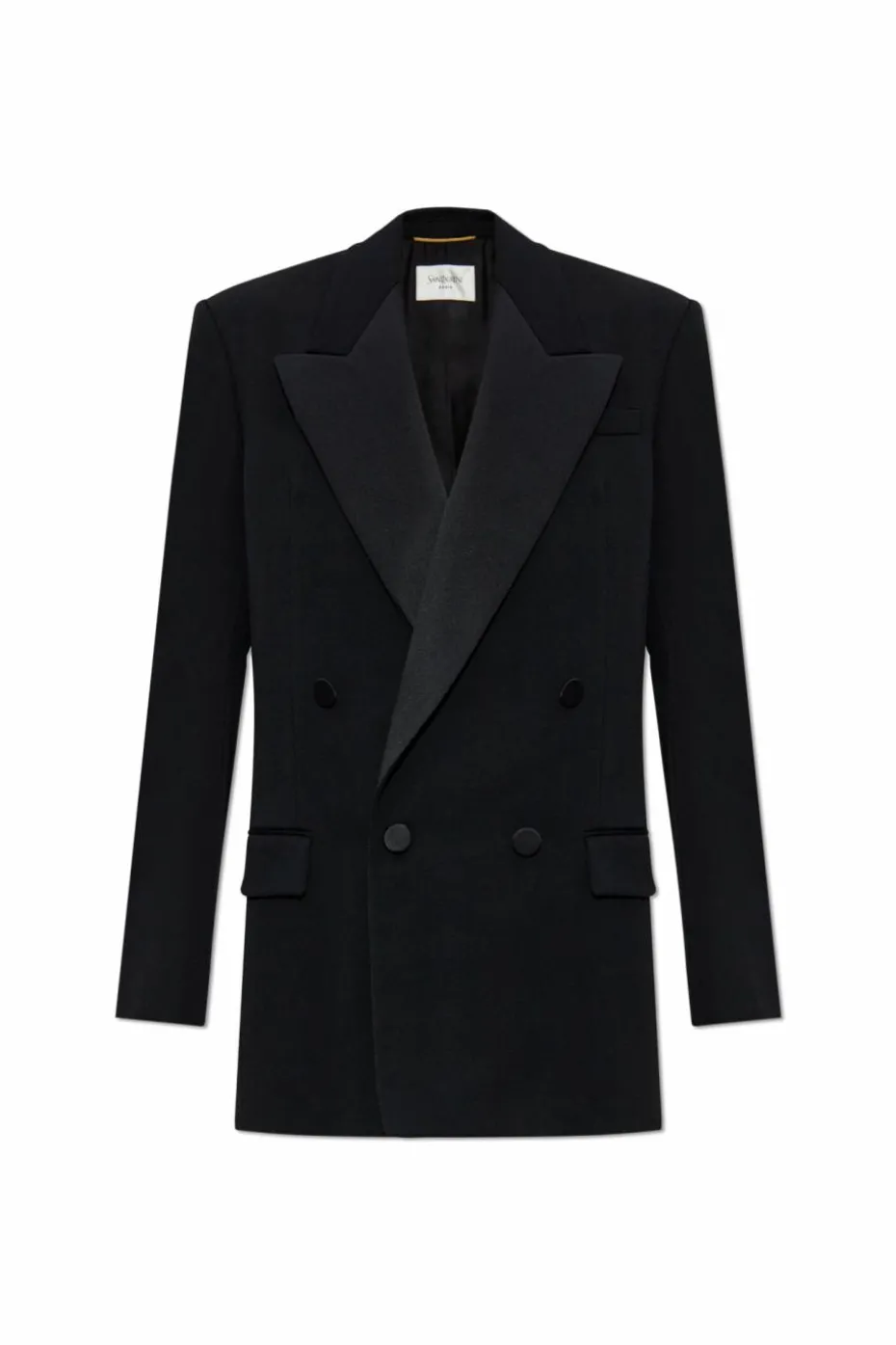 Saint Laurent CZARNY Dwurzędowa marynarka