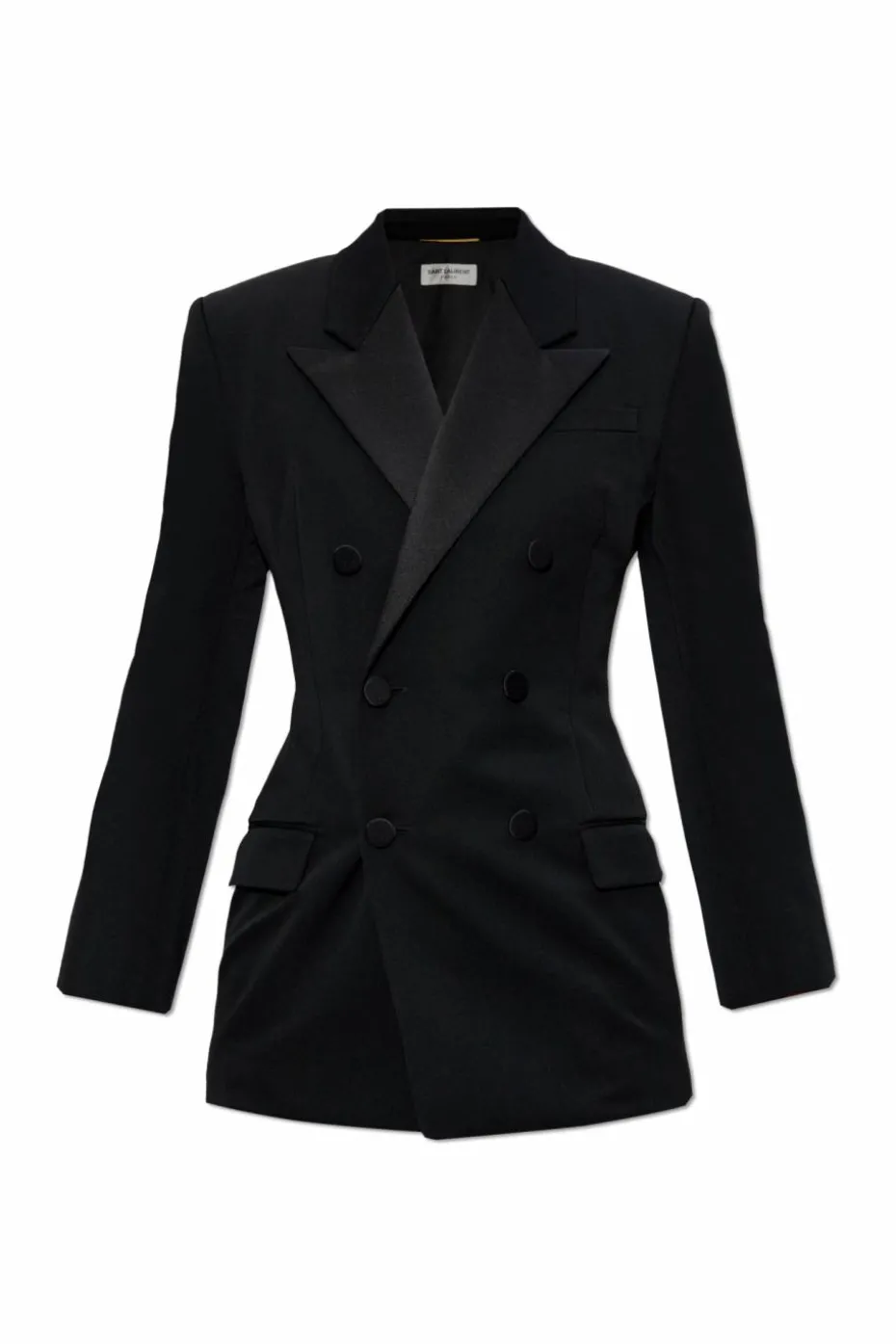 Saint Laurent CZARNY Dwurzędowa marynarka