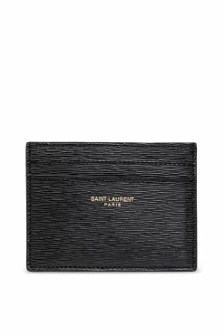 Saint Laurent CZARNY Etui na karty z motywem zwierzęcym