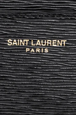 Saint Laurent CZARNY Etui na karty z motywem zwierzęcym