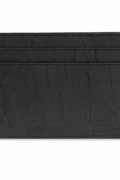 Saint Laurent CZARNY Etui na karty z metalowym logo