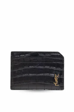 Saint Laurent CZARNY Etui na karty z logo