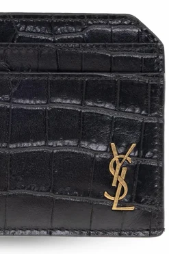 Saint Laurent CZARNY Etui na karty z logo