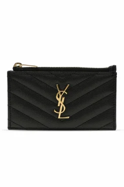 Saint Laurent CZARNY Etui na karty z logo