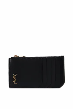 Saint Laurent CZARNY Etui na karty z logo