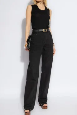Saint Laurent CZARNY Jeansy z prostymi nogawkami