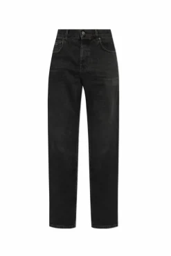 Saint Laurent CZARNY Jeansy z szerokimi nogawkami